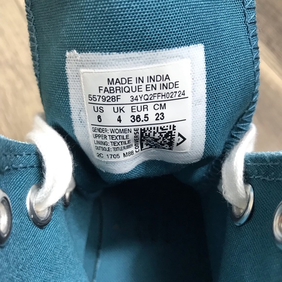 NWT Converse Ctas HI Velvet Teal W AUTHENTIC - Picture 8 of 8